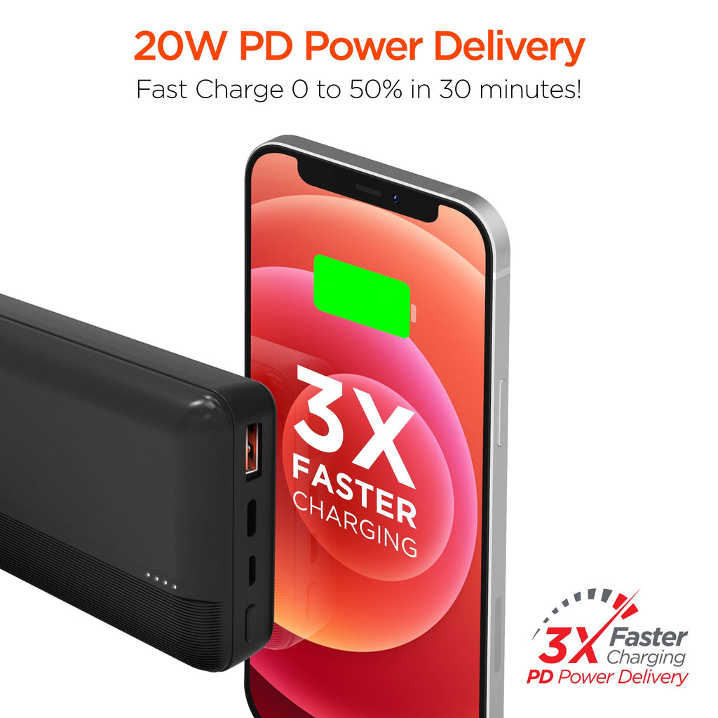 HyperGear 20000mAh power bank with 20W USB-C PD fast charging, additional view