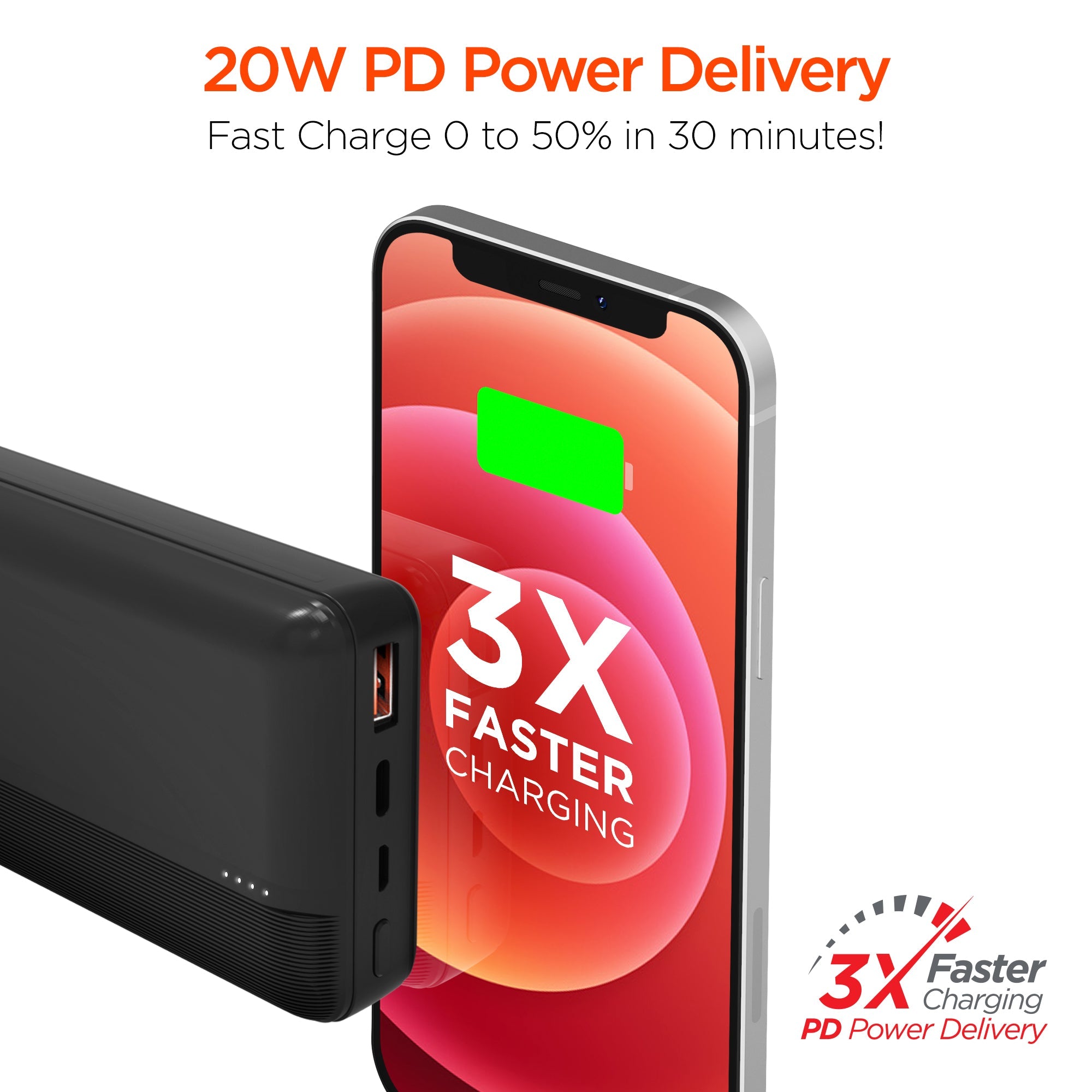HyperGear 20000mAh power bank with 20W USB-C PD fast charging, additional view