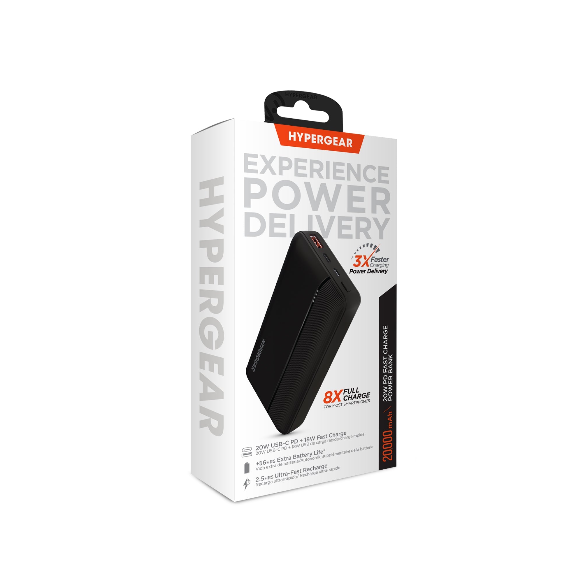 HyperGear 20000mAh power bank with 20W USB-C PD fast charging, additional view