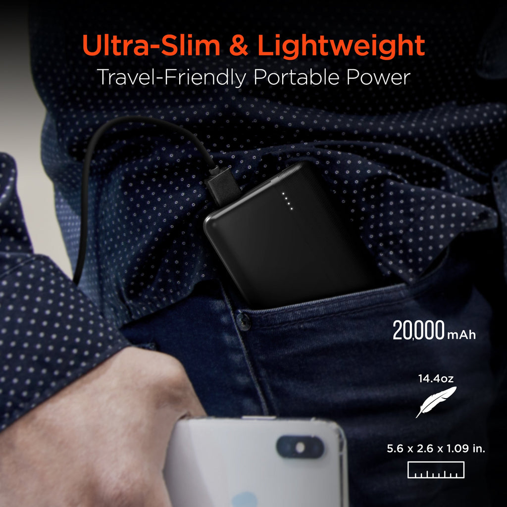 HyperGear 20000mAh power bank with 20W USB-C PD fast charging, additional view