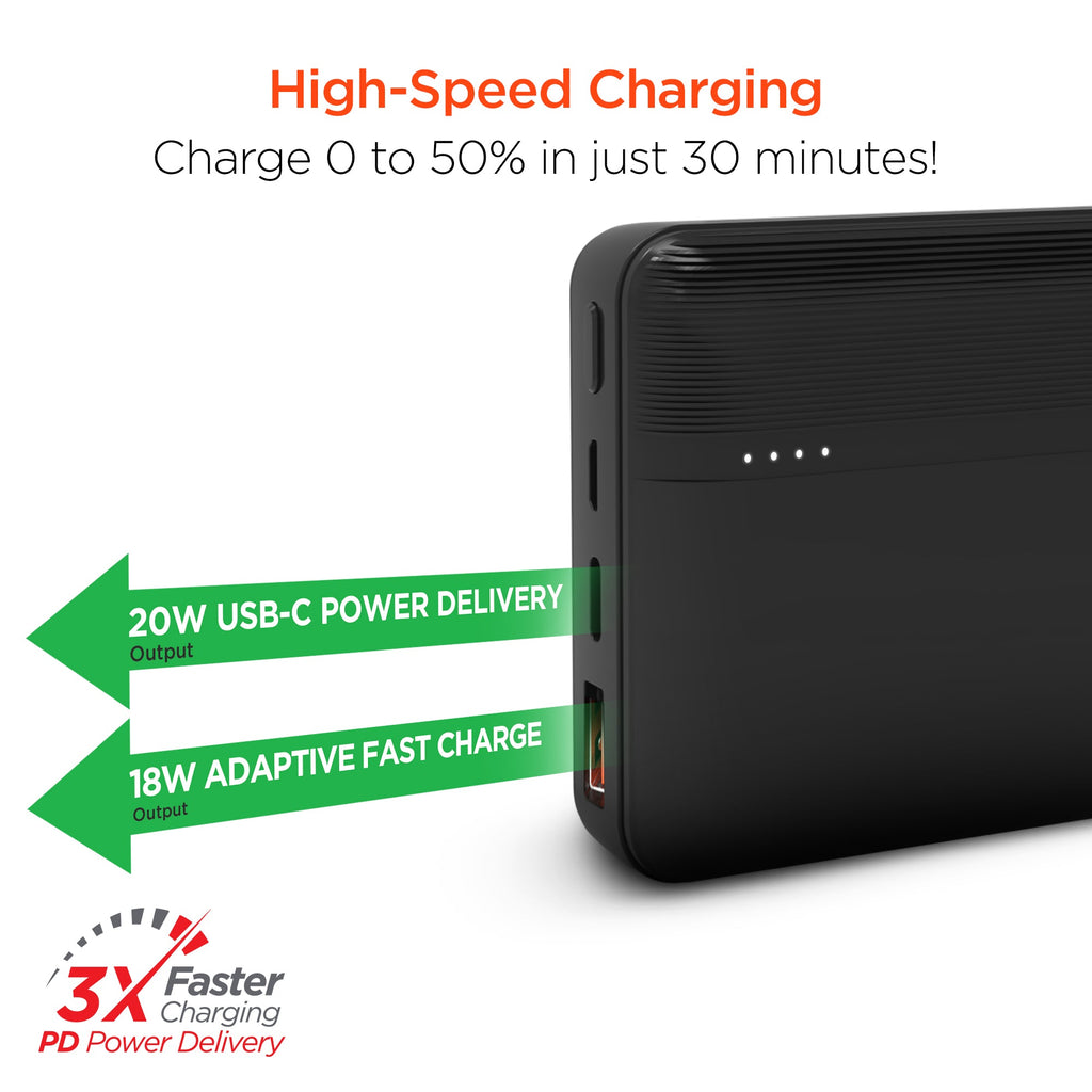HyperGear 20000mAh power bank with 20W USB-C PD fast charging, additional view