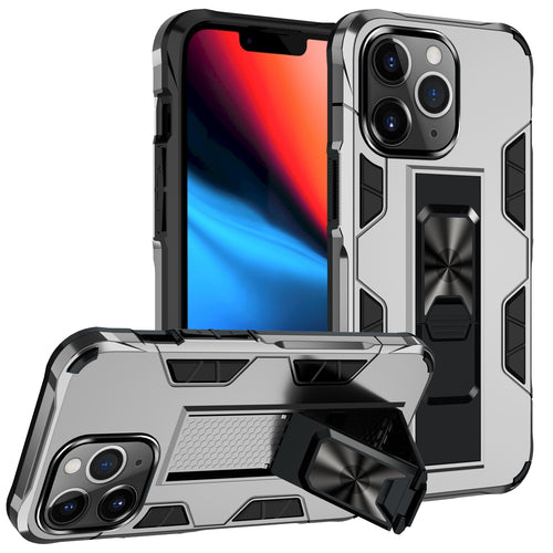 GritCase heavy duty magnetic armor case for iPhone 13 Pro Max in silver, alternate view