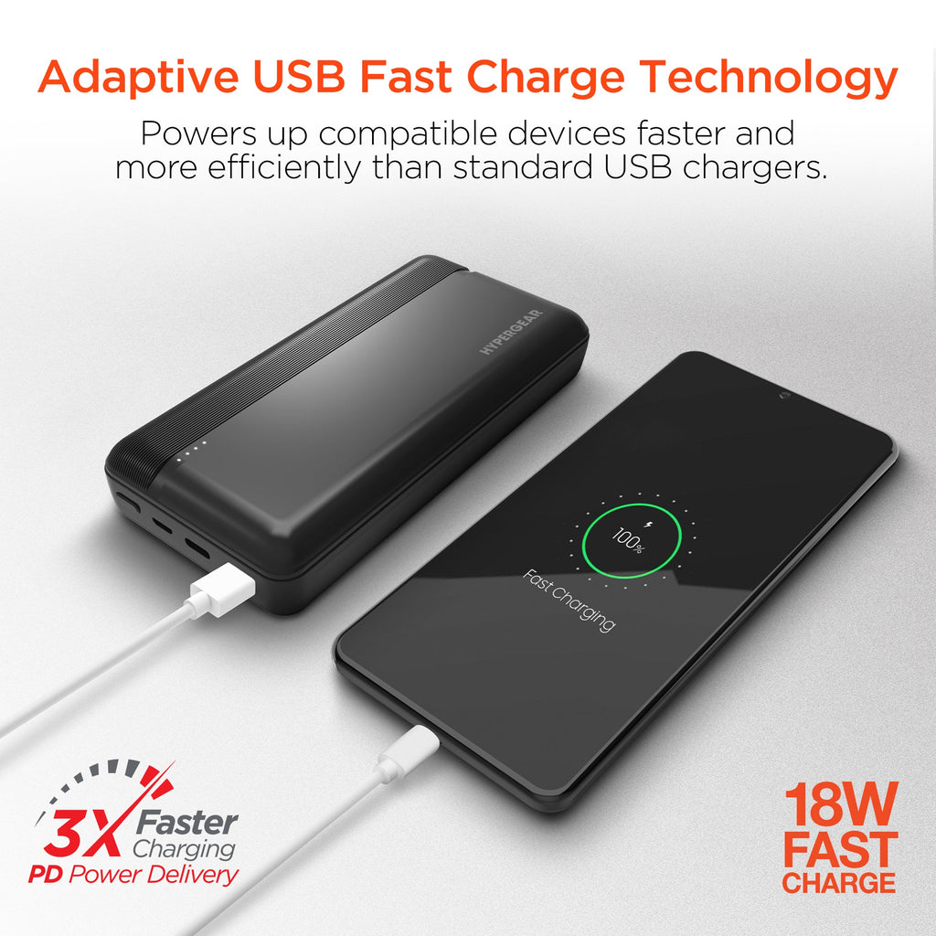 HyperGear 20000mAh power bank with 20W USB-C PD fast charging, additional view