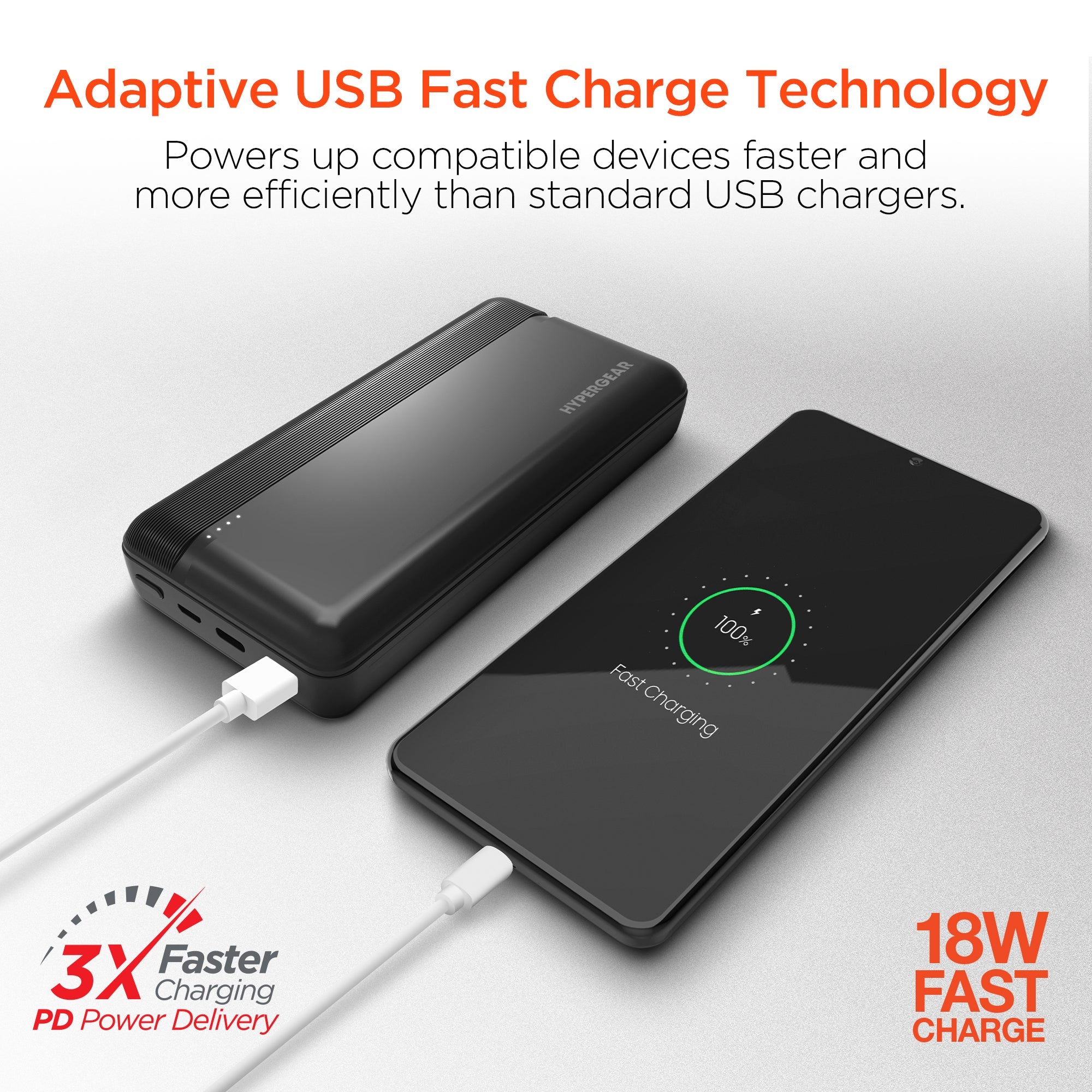 HyperGear 20000mAh power bank with 20W USB-C PD fast charging, additional view