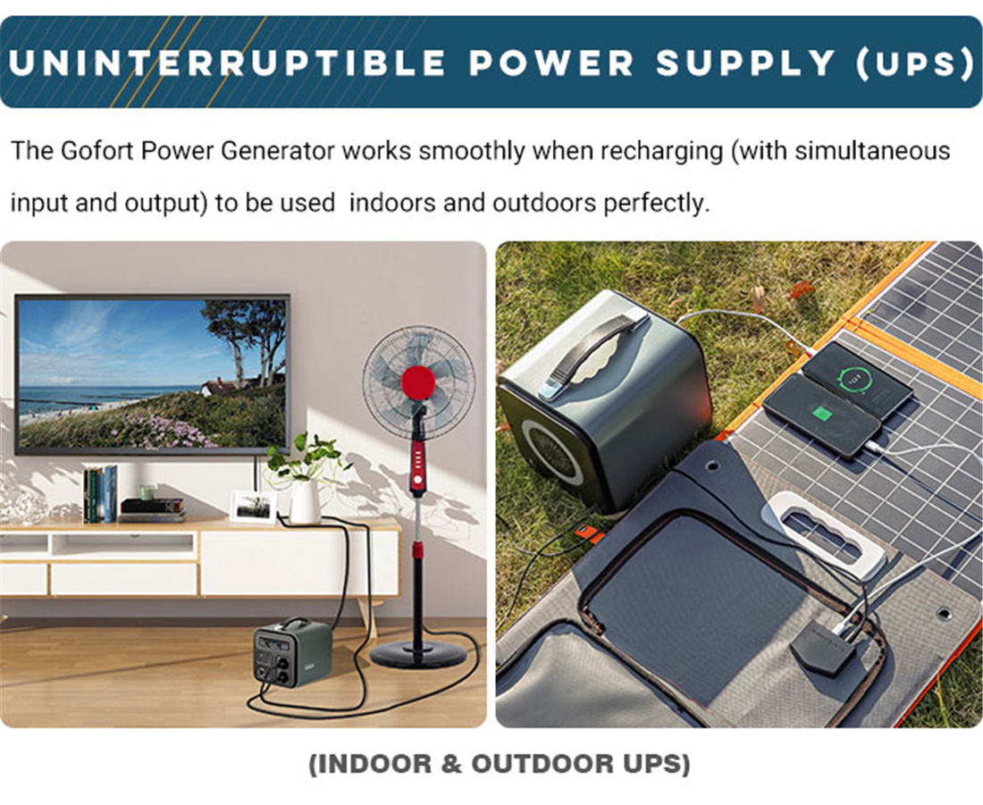 GritCase 550Wh portable power station, 1200W AC solar generator, additional view